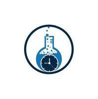 time lab logo, illustration time of lab entry and blue color isolated white background vector