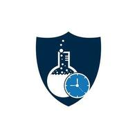 time lab logo, illustration time of lab entry and blue color isolated white background vector