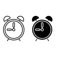 alarma reloj icono vector colocar. hora ilustración firmar recopilación. reloj firmar o símbolo.