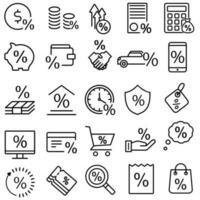 Interest icon vector set. percent illustration sign collection. Credit symbol or logo.