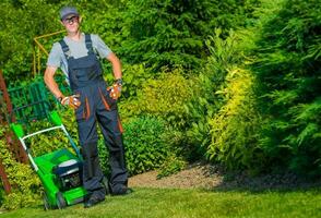 Gardener Grass Mowing photo