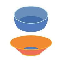 Dishes. A set of kitchen plates, bowls. vector