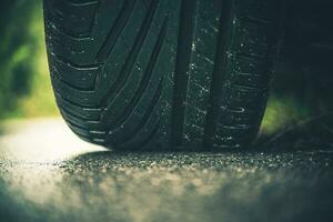 Modern Car Tire on the Road photo