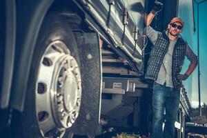 Truck Driver Between Trailers photo