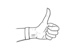 Thumb up sign. Okay hand gesture isolated in white background. Vector illustration