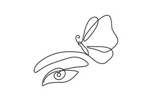 Single continuous one line art watch eye.Drawing a continuous line. Linear style. Vector illustration. Vector