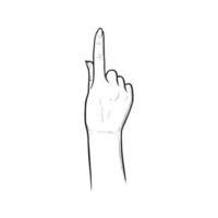 Index finger pointing straight forward. Finger showing something ahead. Vector illustration isolated in white background