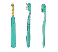 A set of toothbrushes on a white background. Vector illustration. Vector