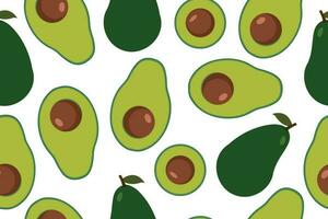Avocado seamless vector pattern. Trendy childish pattern for decoration design, poster, textile. Simple vector illustration with vegetarian healthy food. Vector