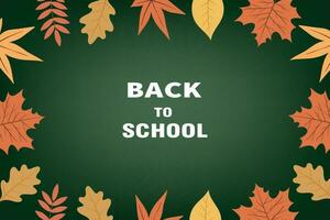 antecedentes de brillante otoño hojas y letras espalda a escuela. vector ilustración de otoño antecedentes