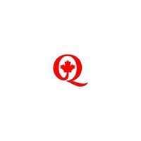 Q maple canada logo design vector