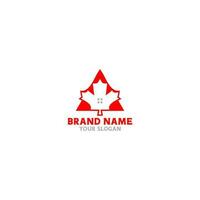 Triangle Maple Home Logo Design vector