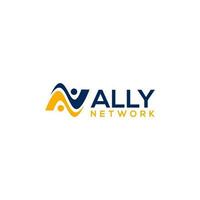 AN Ally Network Logo Design vector