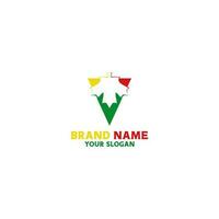 V Rasta Maple Logo Design vector