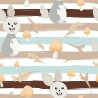 Vector cute bunny rabbit seamless pattern design for kid