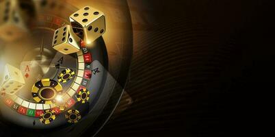 Casino Games Dark Golden Backdrop with Copy Space photo