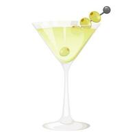 Classic martini decorated with olives. vector