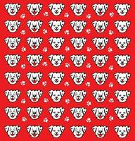 seamless cute dog and paw pattern vector