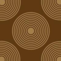 Wooden circles seamless pattern. Vector illustration. Brown color background.