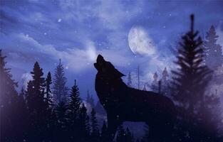 Howling Wolf in Wilderness photo