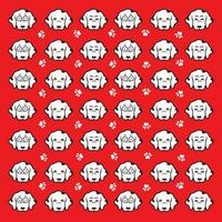 seamless cute dog and paw pattern vector