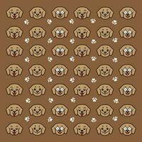 seamless cute dog and paw pattern vector