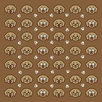 seamless cute dog and paw pattern vector