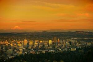 puesta de sol paisaje en Portland foto