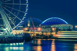 Seattle Waterfront at Night photo