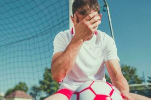 fútbol ventilador frustración foto