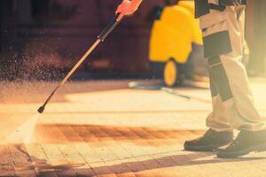 Roadway Brick Cleaning photo