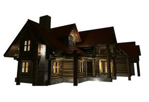 Log Home Isolated Graphic photo