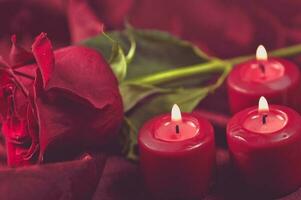 Romantic Rose and Candles photo