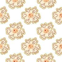 Chamomile flower seamless pattern, elegantly in a simple style. Abstract floral endless background. vector