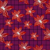 Cute stylized bud flowers background. Abstract flower seamless pattern in simple style. vector