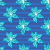 Cute stylized bud flowers background. Abstract flower seamless pattern in simple style. vector