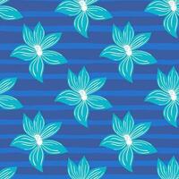 Cute stylized bud flowers background. Abstract flower seamless pattern in simple style. vector