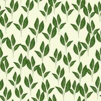 Organic leaves seamless pattern in simple style. Botanical background. vector