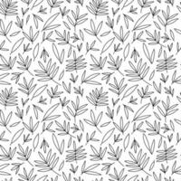 Vector leafy seamless pattern. Different leaves on yellow background