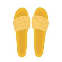 Summer beach sandals vector illustration. Flat style summer slippers illustration