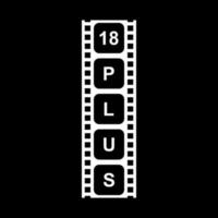 Sign of Adult Only for Eighteen Plus, 18 Plus and Twenty One Plus or 21 PlusAge in the Filmstrip. Age Rating Movie Icon Symbol for Movie Poster, Apps, Website or Graphic Design Element. Vector