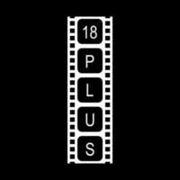 Sign of Adult Only for Eighteen Plus, 18 Plus and Twenty One Plus or 21 PlusAge in the Filmstrip. Age Rating Movie Icon Symbol for Movie Poster, Apps, Website or Graphic Design Element. Vector