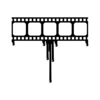 Star Rate Sign in the Bloody Filmstrip  Silhouette. Rating Icon Symbol for Film or Movie Review with Genre Horror, Thriller, Gore, Sadistic, Splatter, Slasher, Mystery, Scary. Rating 0 Star. Vector