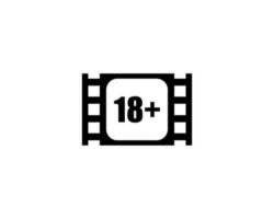 Sign of Adult Only for Eighteen Plus, 18 Plus and Twenty One Plus or 21 PlusAge in the Filmstrip. Age Rating Movie Icon Symbol for Movie Poster, Apps, Website or Graphic Design Element. Vector