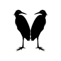 par de el negro garza pájaro, egretta ardesíaca, además conocido como el negro garceta silueta para Arte ilustración, logo, pictograma, sitio web, o gráfico diseño elemento. vector ilustración