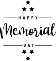 Happy Memorial Day beautiful handwritten typography free vector design