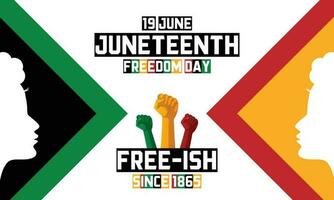 Juneteenth day, Celebration freedom, emancipation day in 19 june, African-American history and heritage. vector