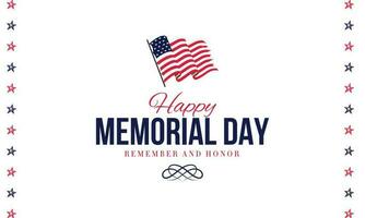 Happy Memorial Day beautiful typography with united states flag vector design