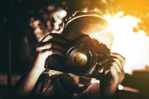 Girl with Vintage Camera photo