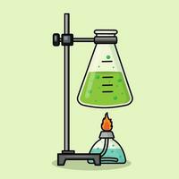 Erlenmeyer Flask with Burner vector